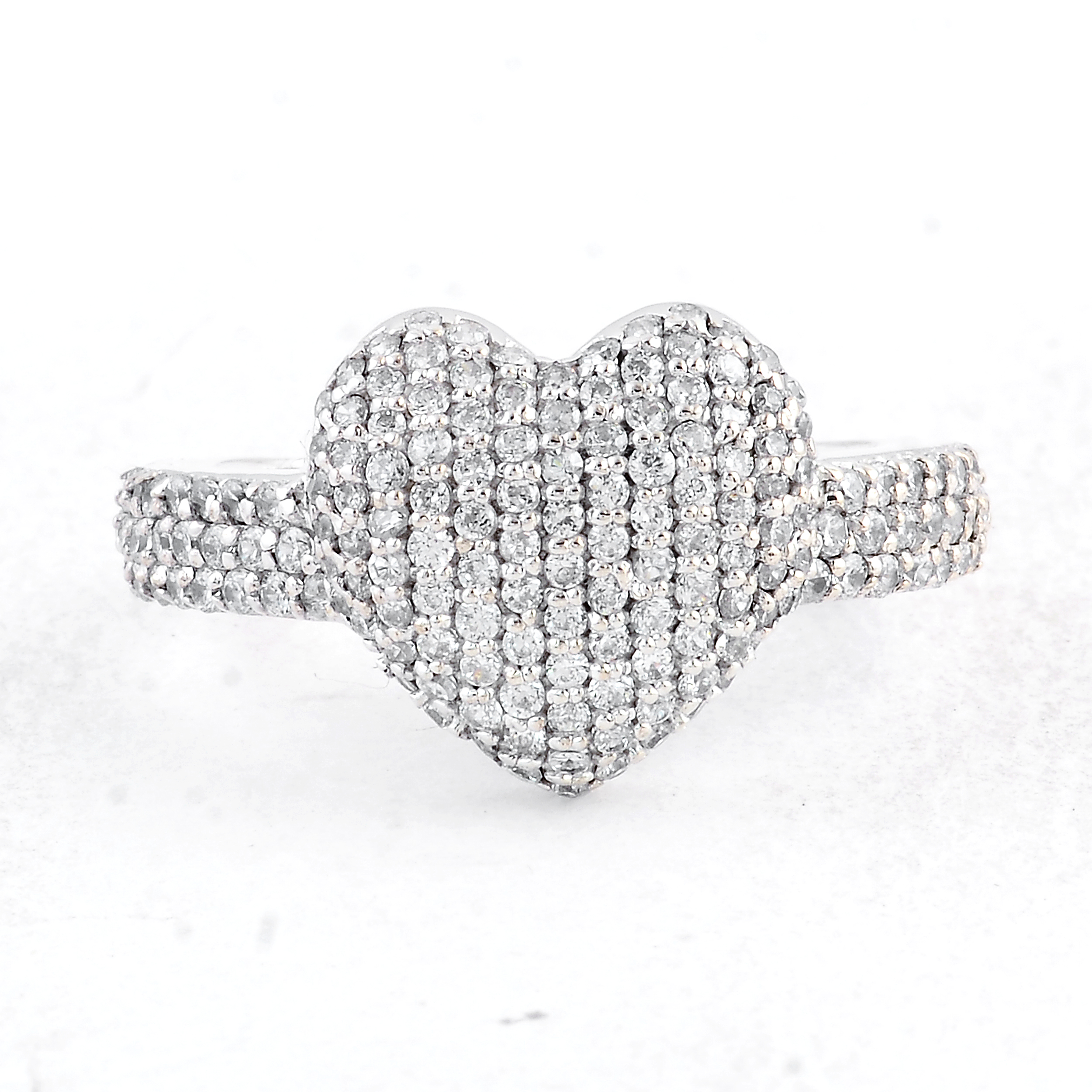 NO RESERVE 2.14 Ct Round Cubic Zirconia 925 Sterling Silver Ring