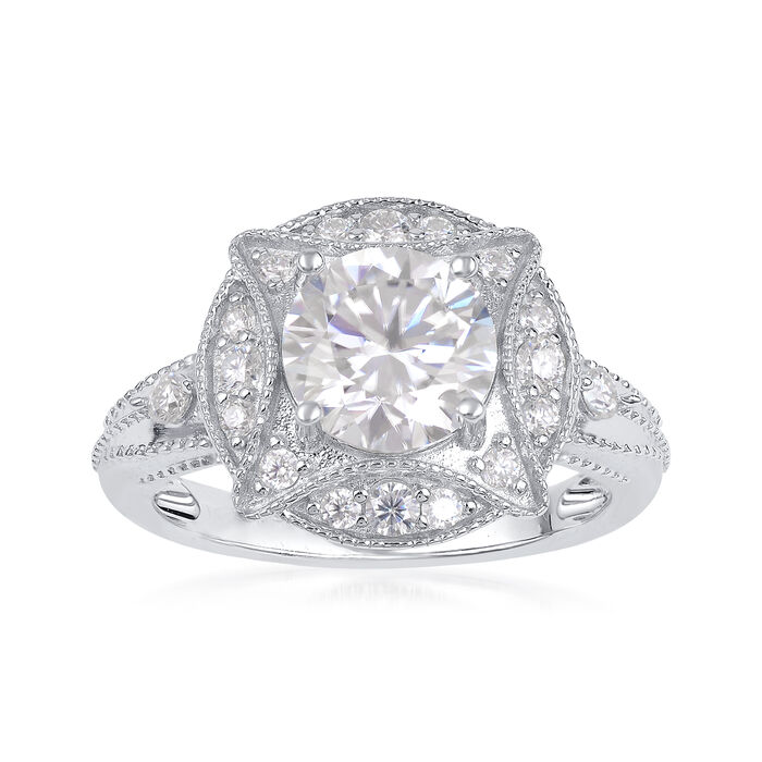 NO RESERVE 2.26 ct. t.w. Moissanite Ring in Sterling Silver. Size 8