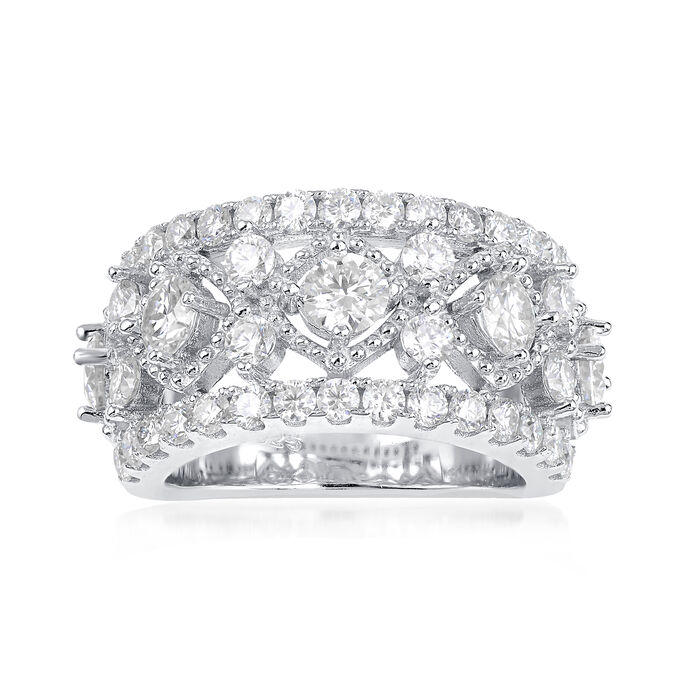 NO RESERVE 2.49 ct. t.w. Moissanite Ring in Sterling Silver. Size 7