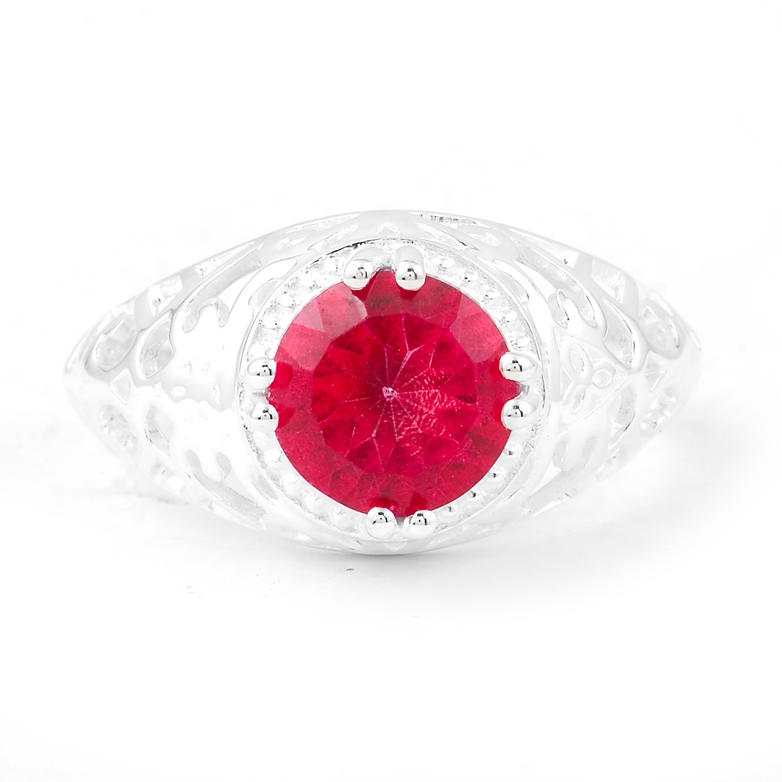 NO RESERVE 2.55 Ct Round Pink Topaz 925 Sterling Silver Ring