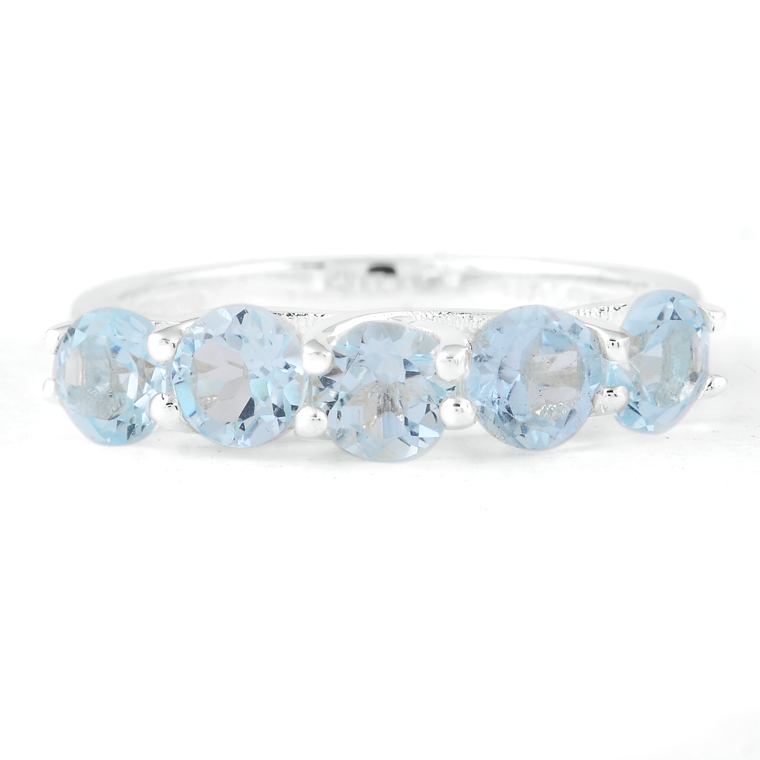NO RESERVE 2.70 Ct Round Swiss Blue Topaz, 925 Sterling Silver Ring