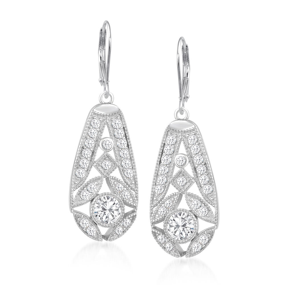 NO RESERVE 2.92 ct. Moissanite Round Sterling Silver Women Earrings