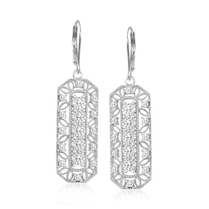 NO RESERVE 3.02 ct. Moissanite Round Sterling Silver Women Earrings