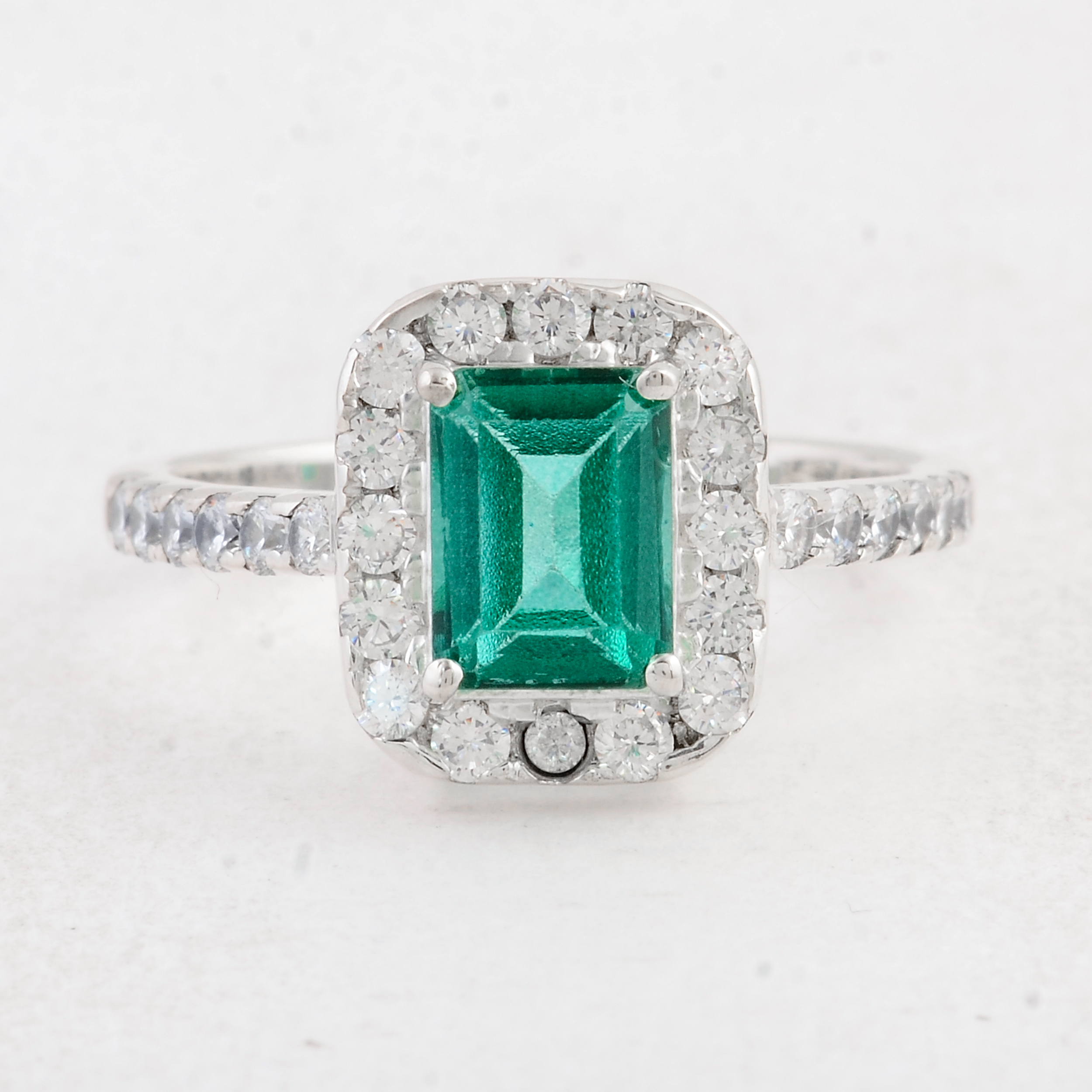 NO RESERVE 3.61 Ct Octagon Green Topaz 925 Sterling Silver Ring