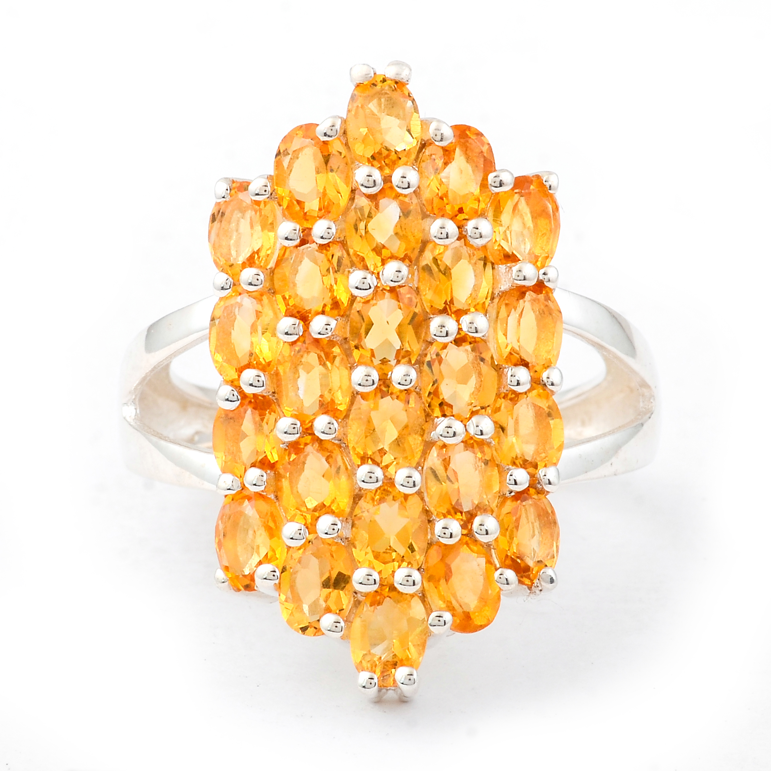 NO RESERVE 3.66 Ct Oval Citrine, 925 Sterling Silver Ring