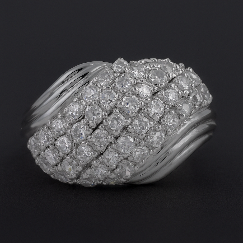 NO RESERVE 5.21 Ct Cubic Zirconia 925 Sterling Silver Ring