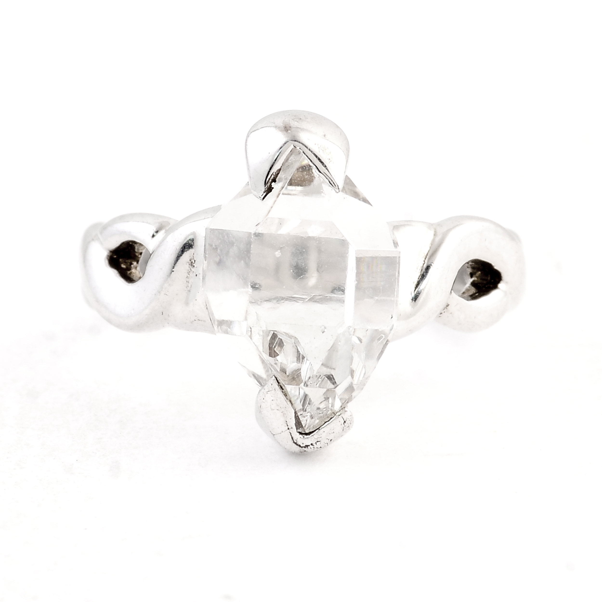NO RESERVE 5.26 Ct Crystal 925 Sterling Silver Ring