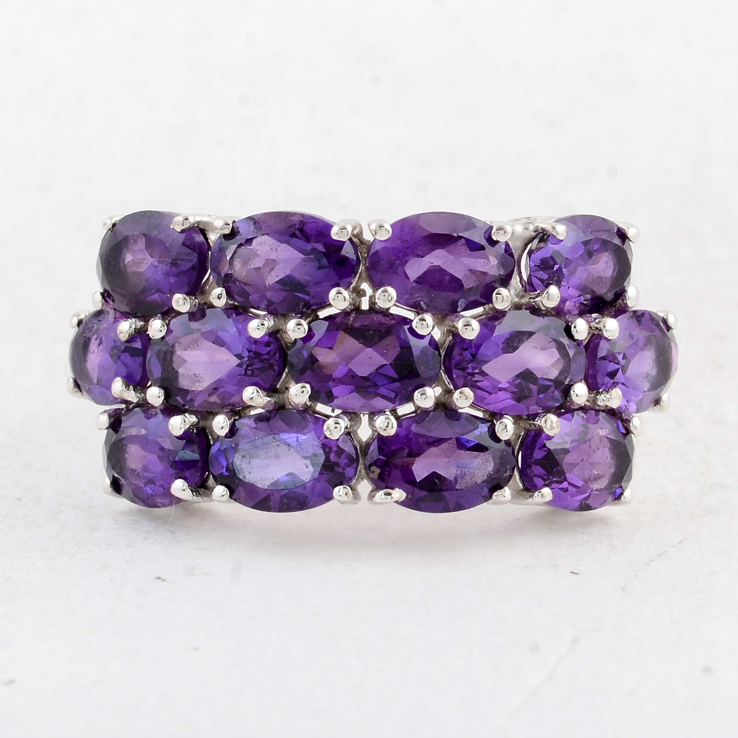 NO RESERVE 5.43 Ct Oval Amethyst 925 Sterling Silver Ring