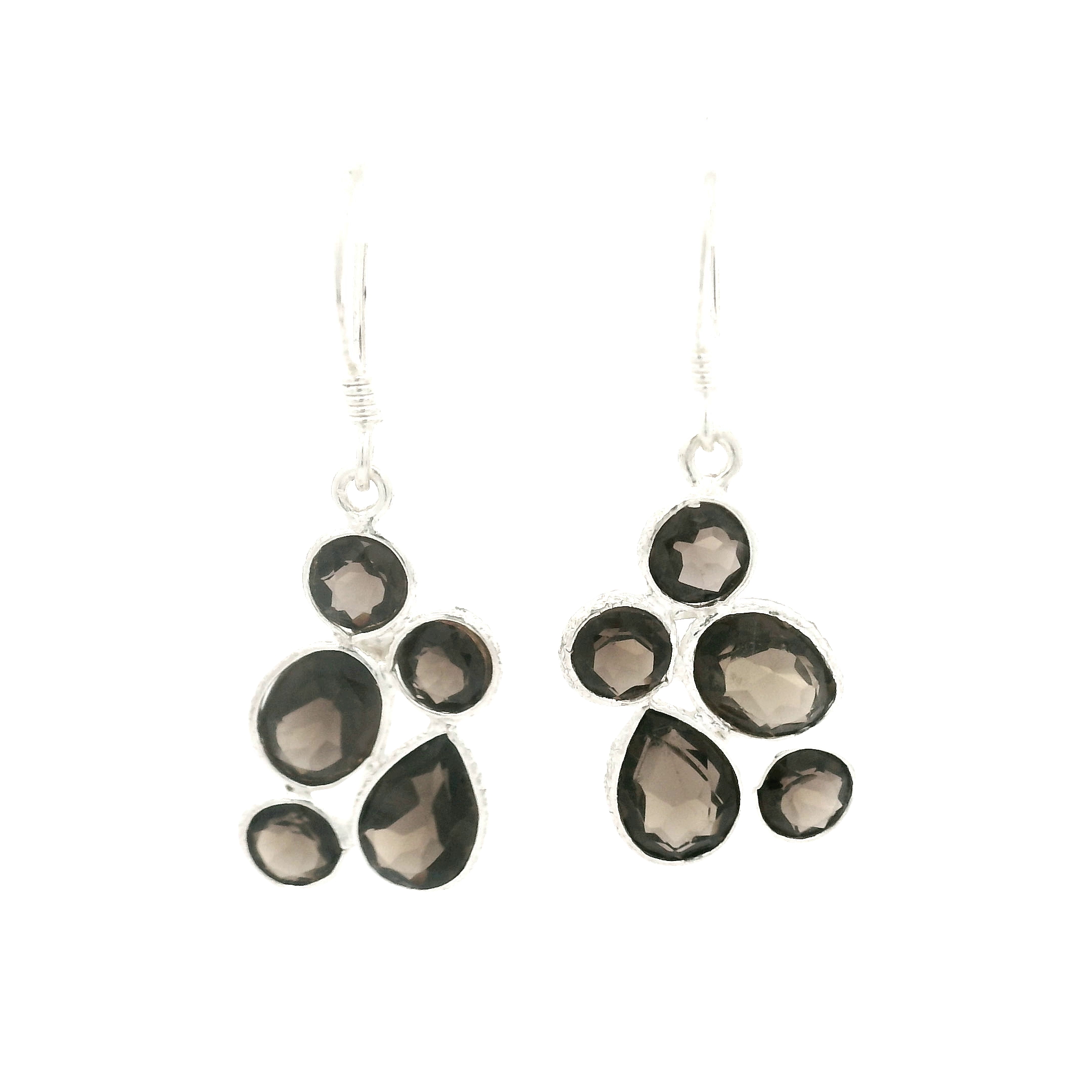 NO RESERVE 7.33 Ct Smoky Quartz 925 Sterling Silver Earrings