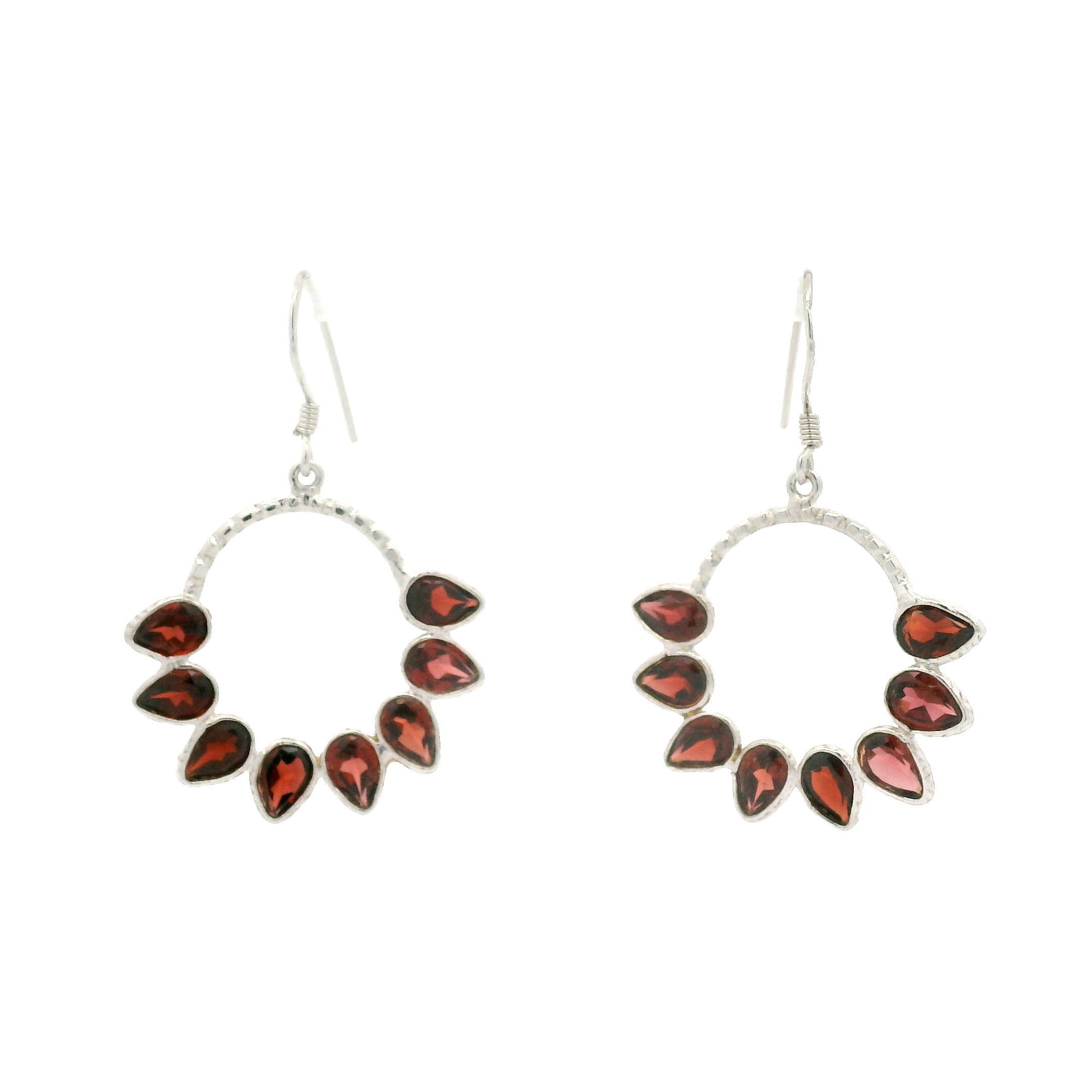 NO RESERVE 8.60 Ct Garnet 925 Sterling Silver Earrings