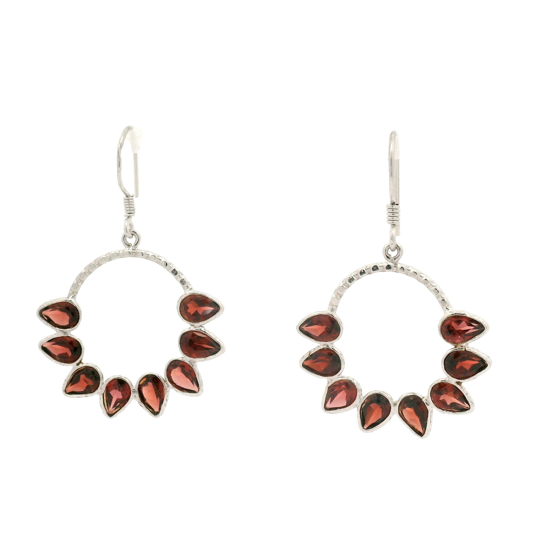 NO RESERVE 8.63 Ct Garnet 925 Sterling Silver Earrings