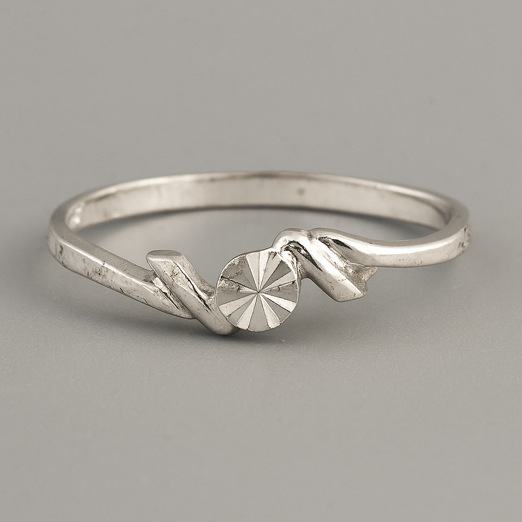 No Reserve 925 Sterling Silver 0.00 Ct Plain Ring 7 US Ring Size