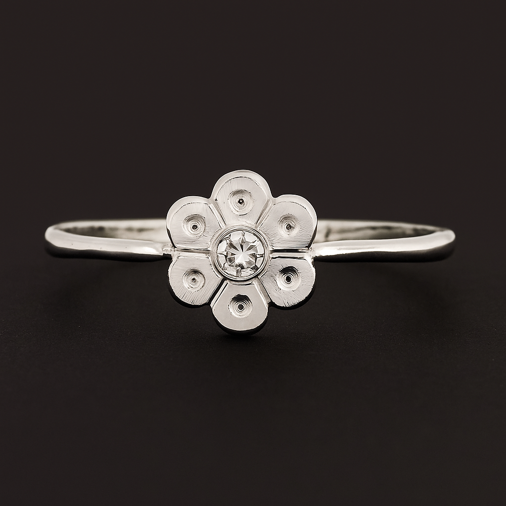 No Reserve 925 Sterling Silver 0.00 Ct Plain Ring 7 US Ring Size