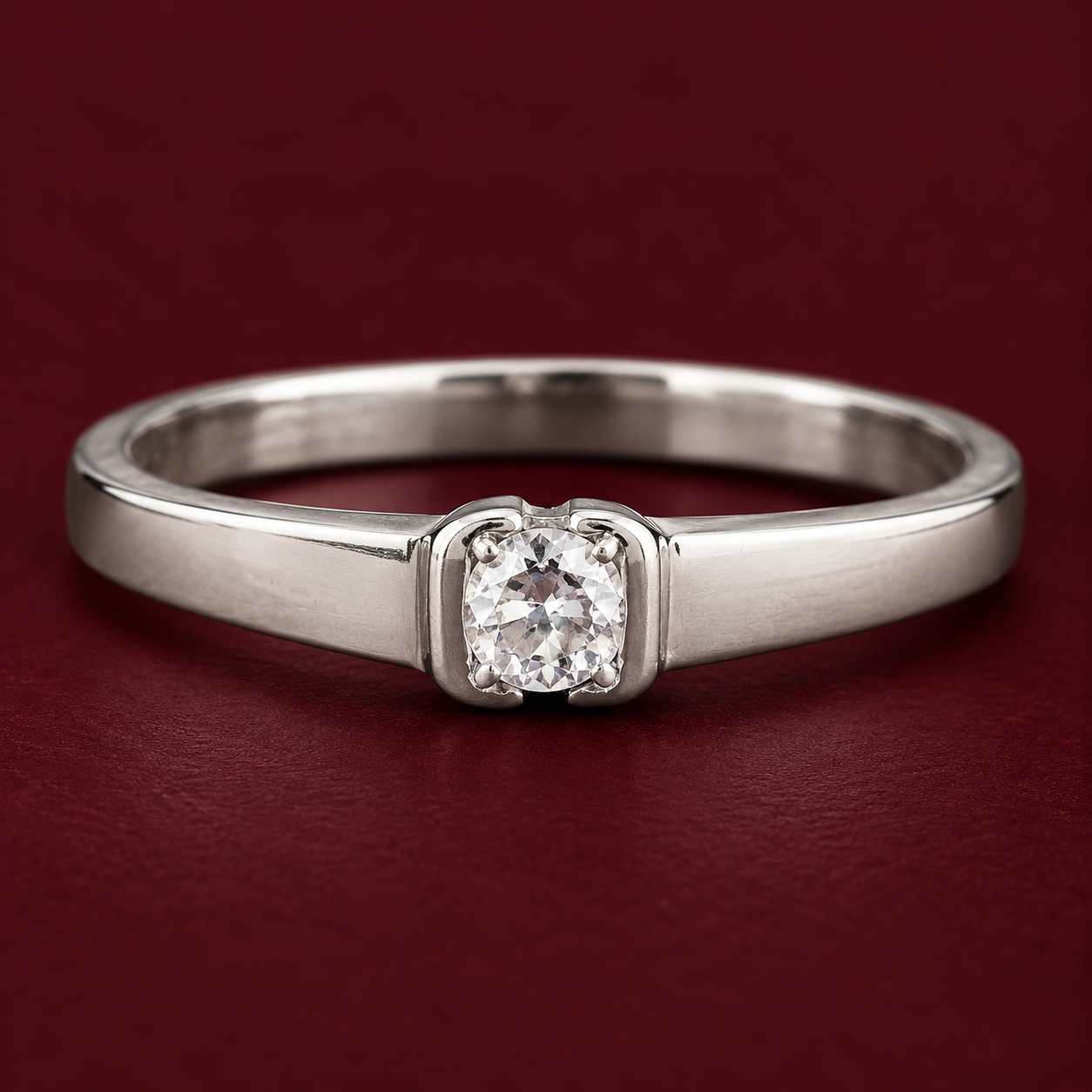 No Reserve 925 Sterling Silver 0.15 Ct Cubic Zirconia Ring 7  US Ring Size