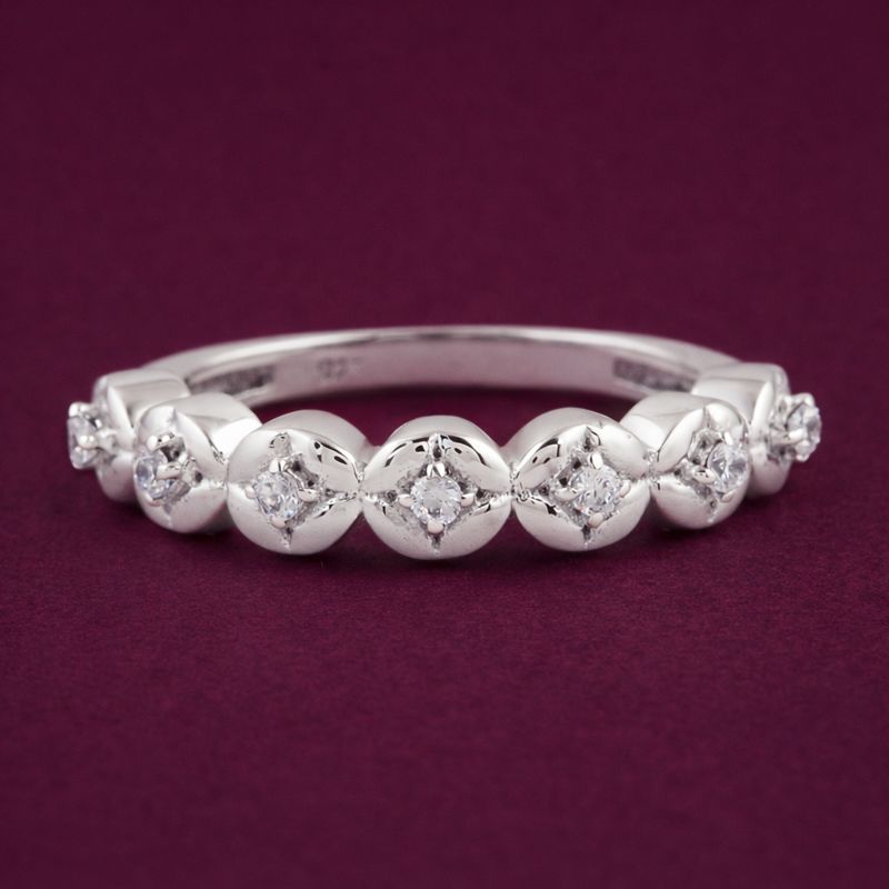 No Reserve 925 Sterling Silver 0.27 Ct Round Cubic Zirconia Ring