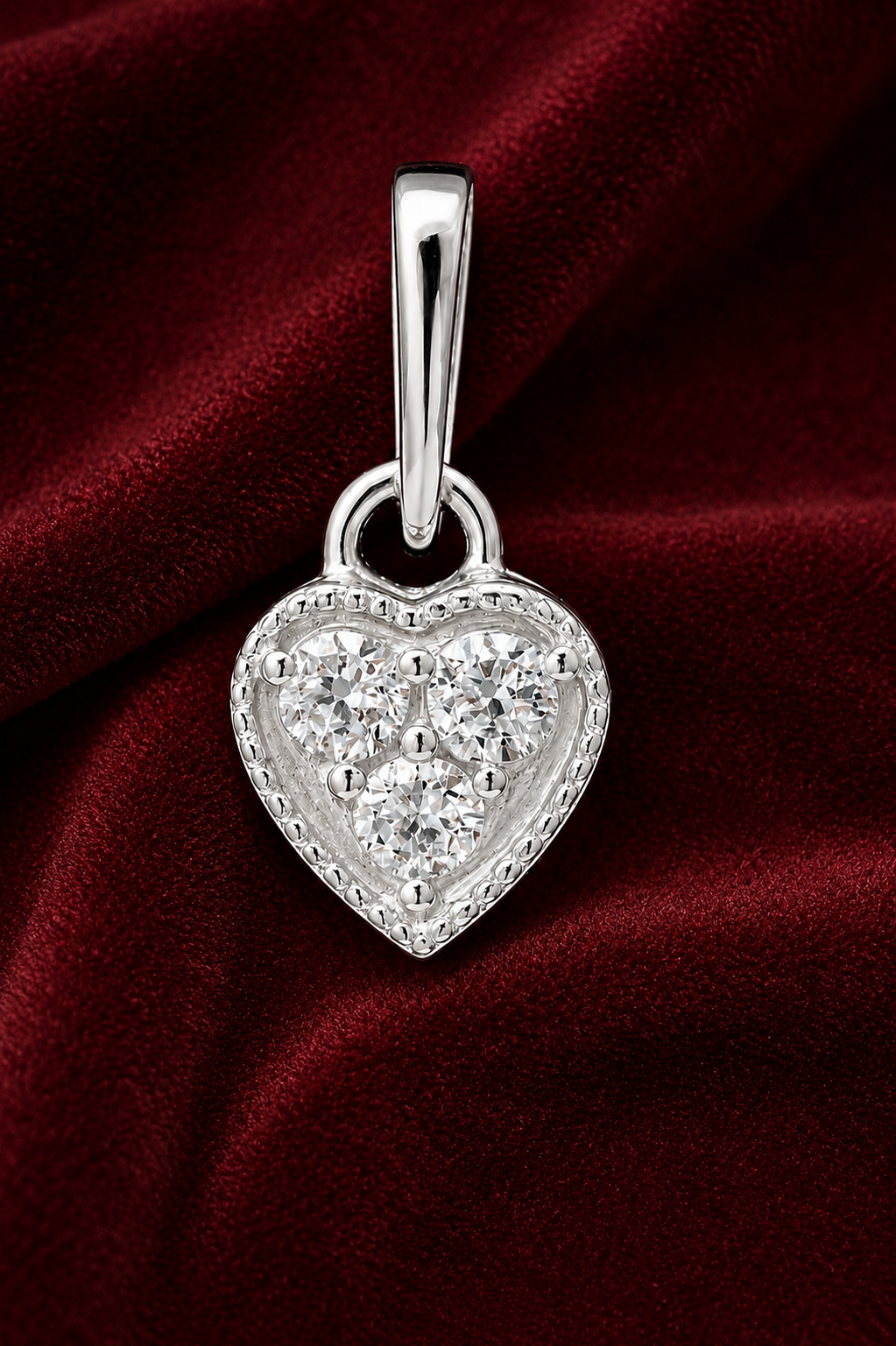 No Reserve 925 Sterling Silver 0.30 Ct Round Cubic Zirconia Pendant