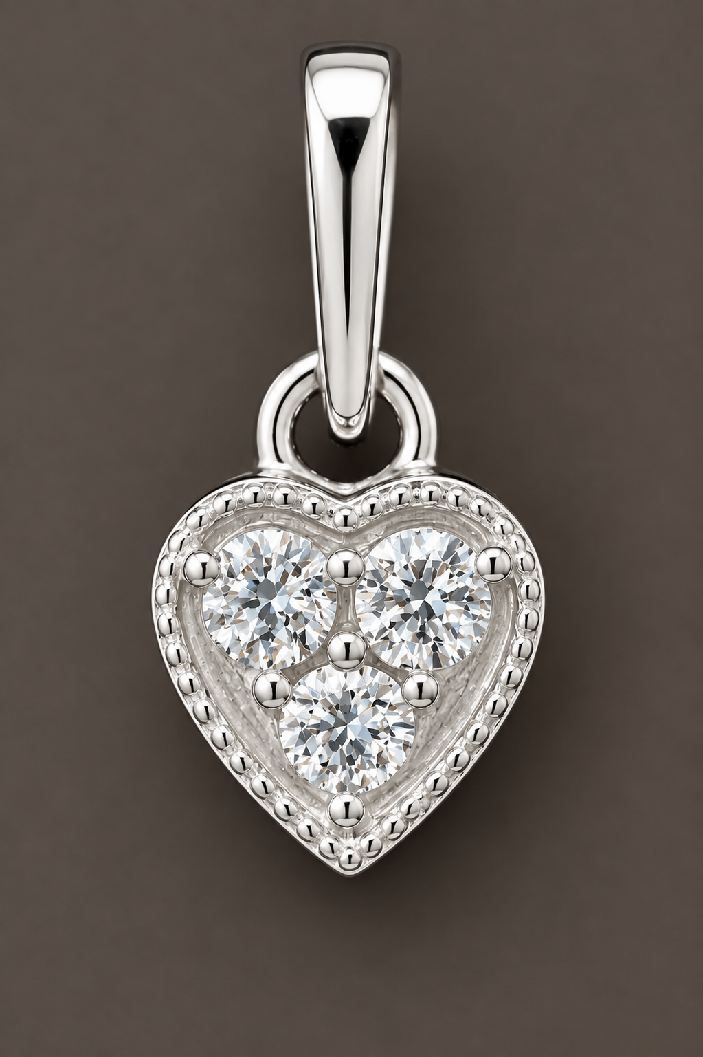 No Reserve 925 Sterling Silver 0.30 Ct Round Cubic Zirconia Pendant