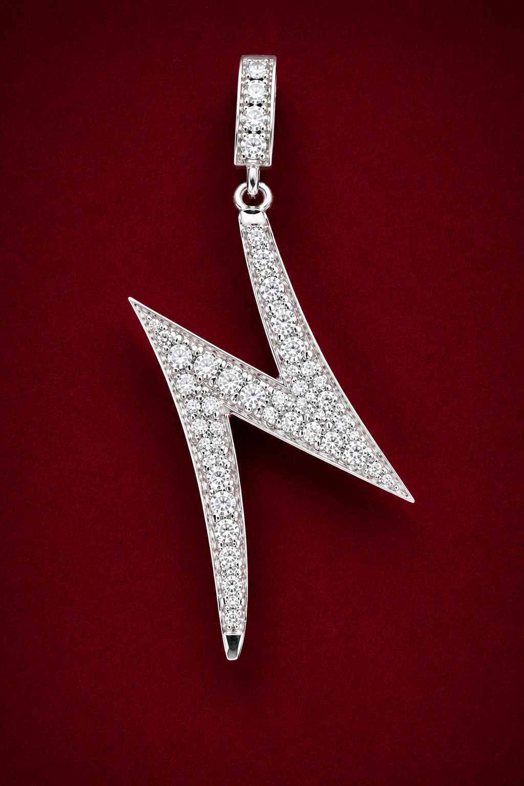 No Reserve 925 Sterling Silver 0.63 Ct Round Cubic Zirconia Pendant
