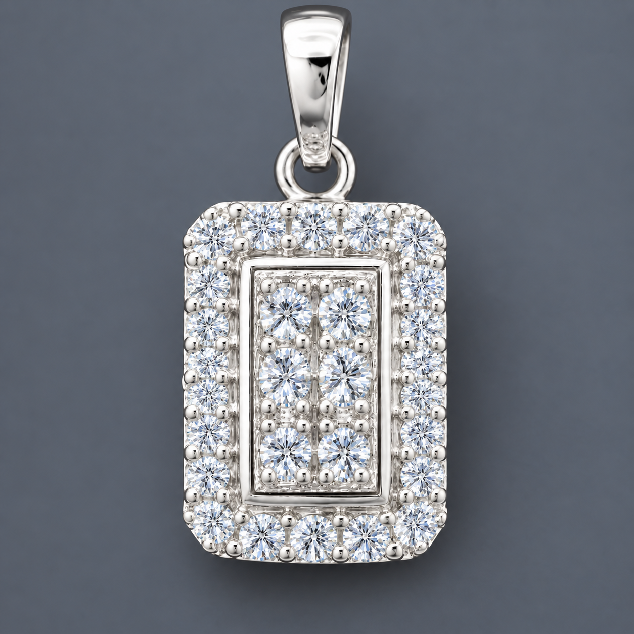 No Reserve 925 Sterling Silver 0.63 Ct Round Cubic Zirconia Pendant