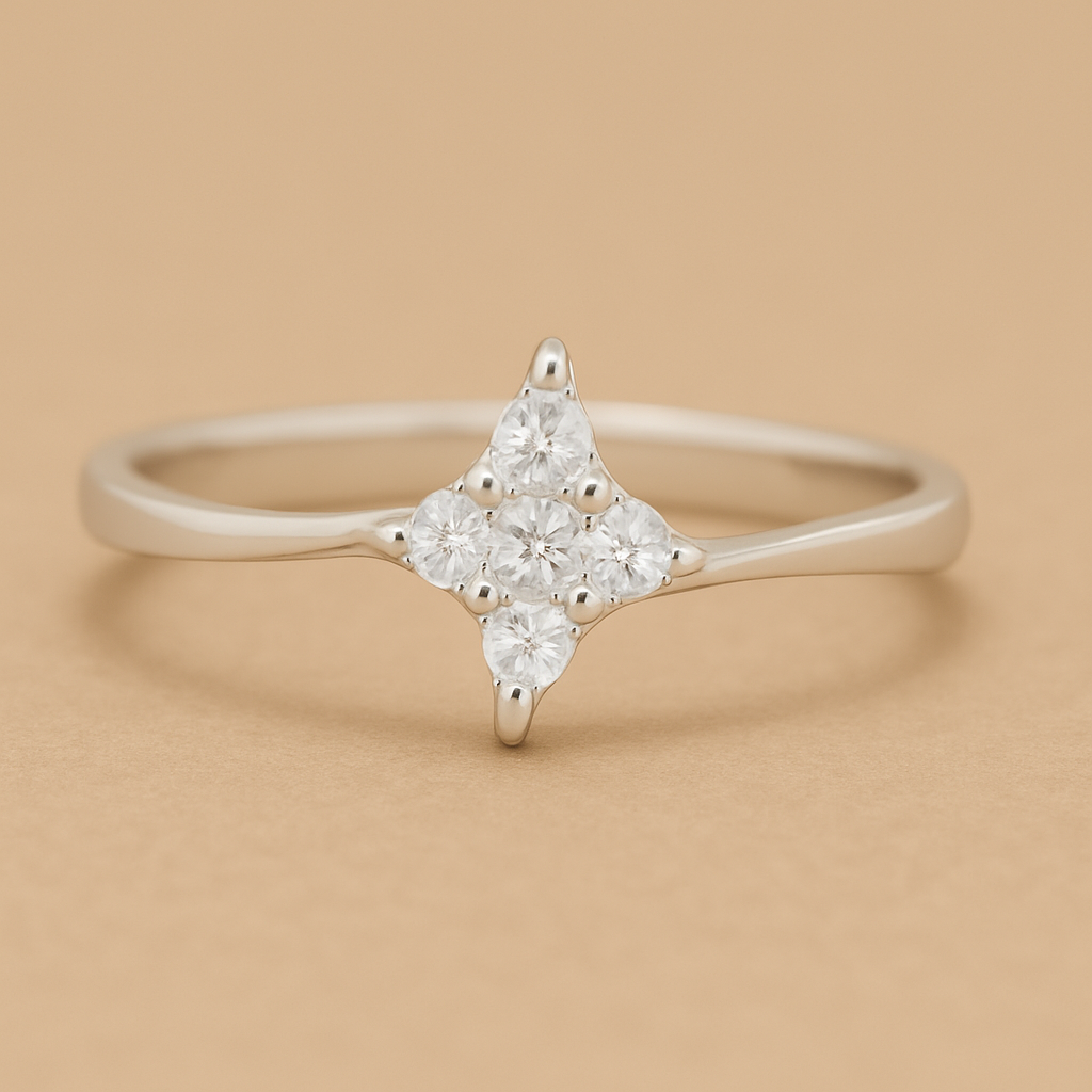 No Reserve 925 Sterling Silver 0.65 Ct Cubic Zirconia Ring 8 US Ring Size