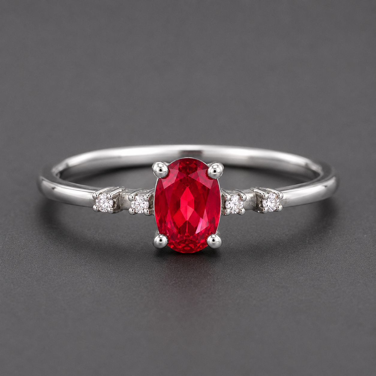 No Reserve 925 Sterling Silver 0.74 Ct Oval Pink Topaz Cubic Zirconia Ring 7 US Ring Size