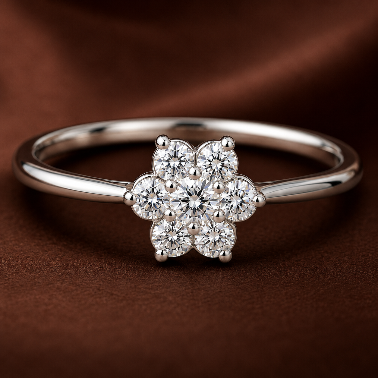 No Reserve 925 Sterling Silver 0.90 Ct Cubic Zirconia Ring 5 US Ring Size