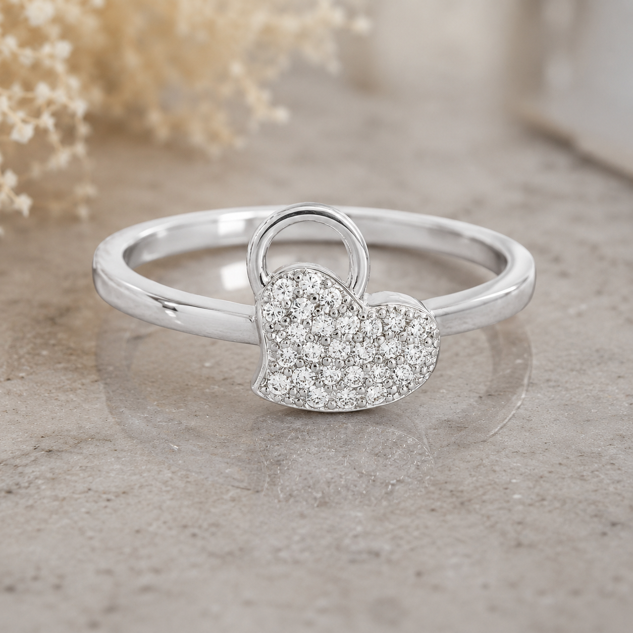 No Reserve 925 Sterling Silver 0.99 Ct Cubic Zirconia Ring 6.5 US Ring Size