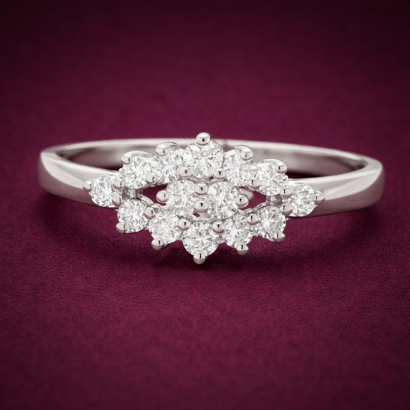 No Reserve 925 Sterling Silver 1.00 Ct Cubic Zirconia Ring 9 US Ring Size