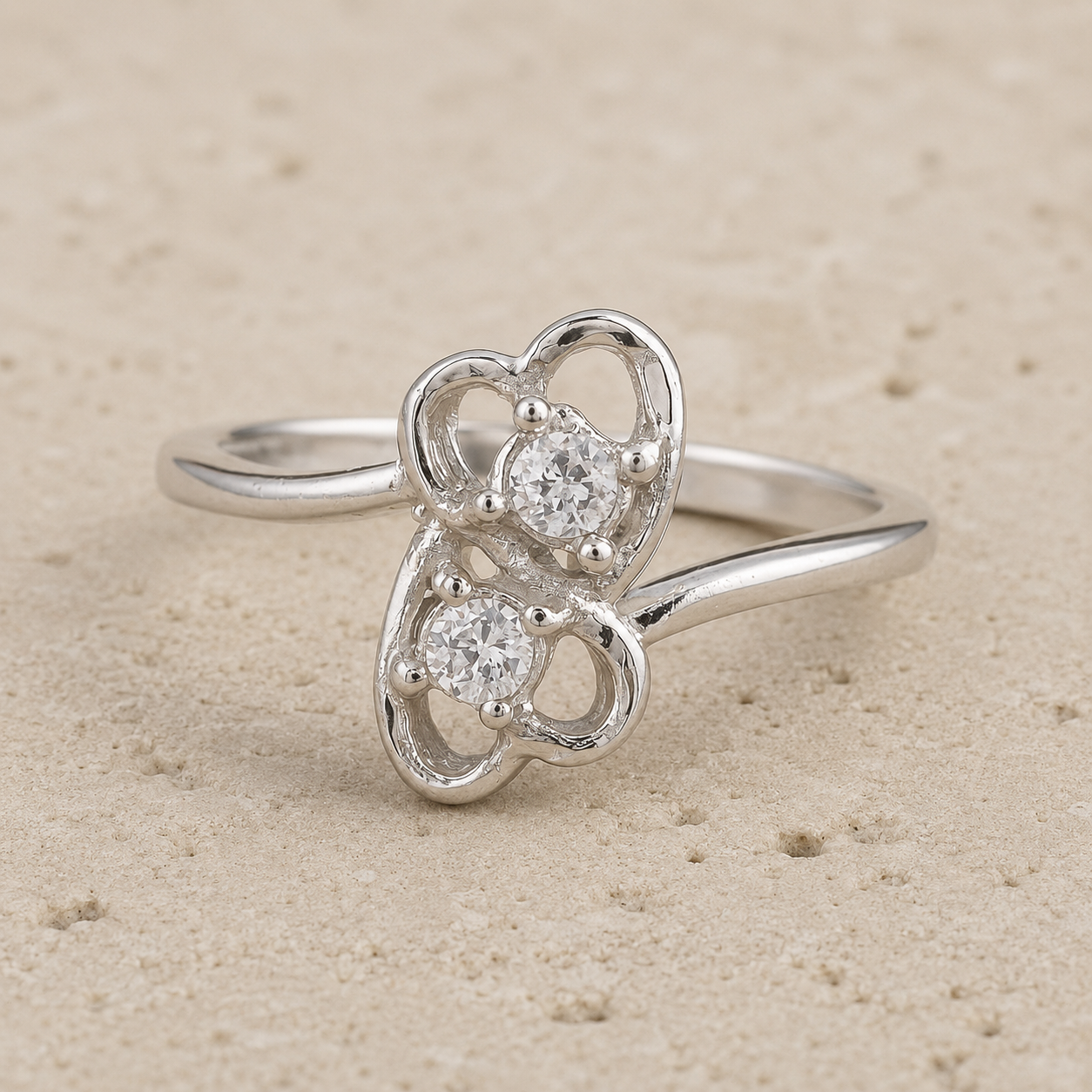 No Reserve 925 Sterling Silver 1.02 Ct Cubic Zirconia Ring 6 US Ring Size