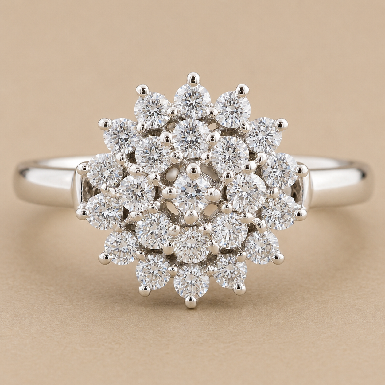 No Reserve 925 Sterling Silver 1.06 Ct Round Cubic Zirconia Ring 7 US Ring Size