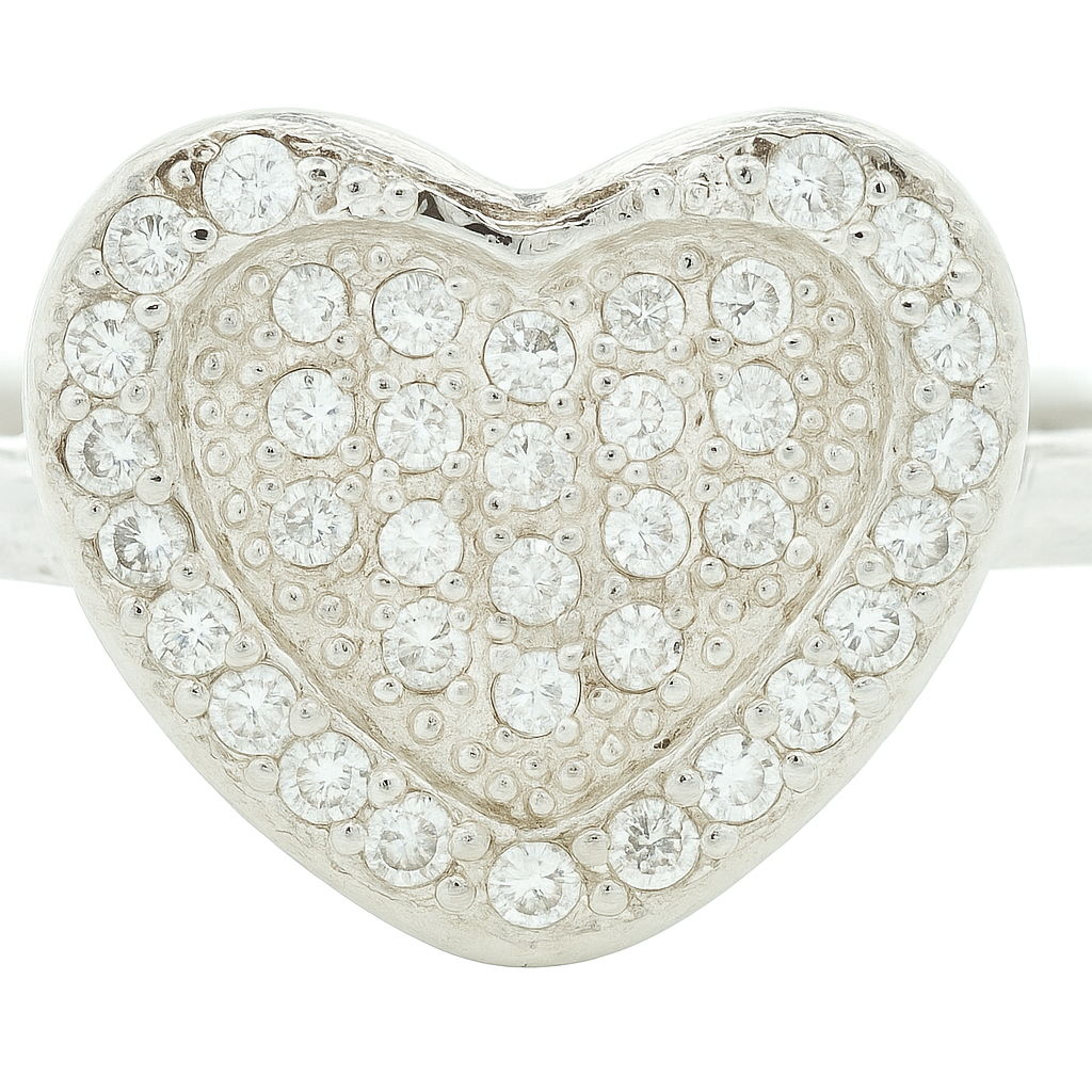 No Reserve 925 Sterling Silver 1.18 Ct Cubic Zirconia Ring 7 US Ring Size