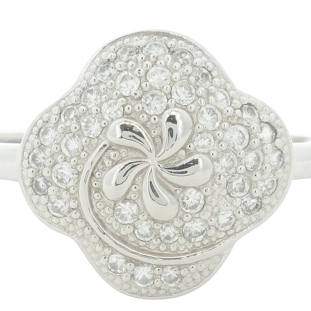 No Reserve 925 Sterling Silver 1.21 Ct Cubic Zirconia Ring 7 US Ring Size