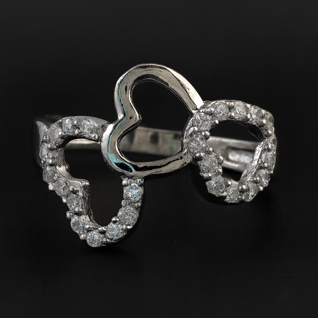 No Reserve 925 Sterling Silver 1.24 Ct Cubic Zirconia Ring 7 US Ring Size