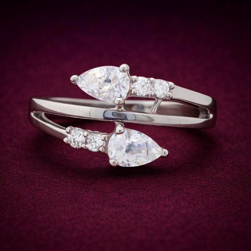 NO RESERVE 925 Sterling Silver 1.25 Ct Cubic Zirconia Ring 8 US Ring Size