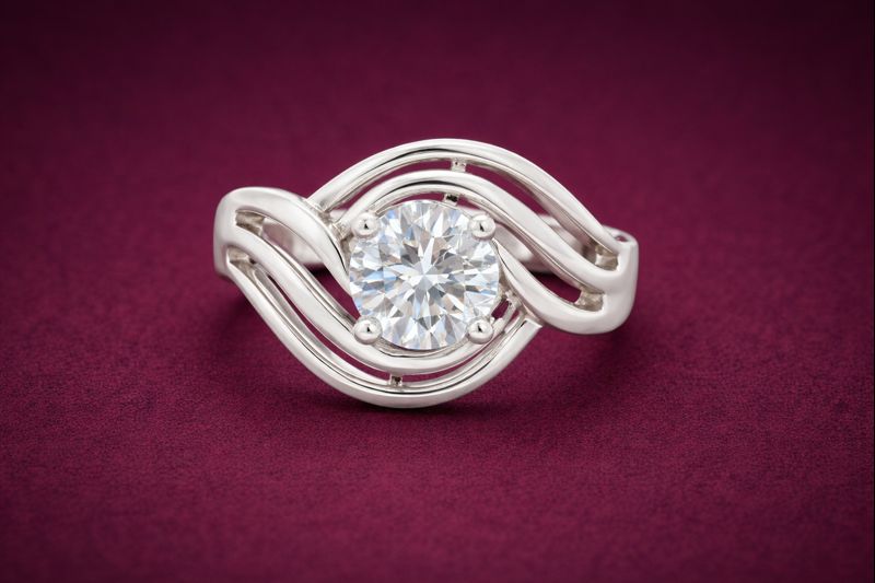 No Reserve 925 Sterling Silver 1.43 Ct Cubic Zirconia Ring 7 US Ring Size