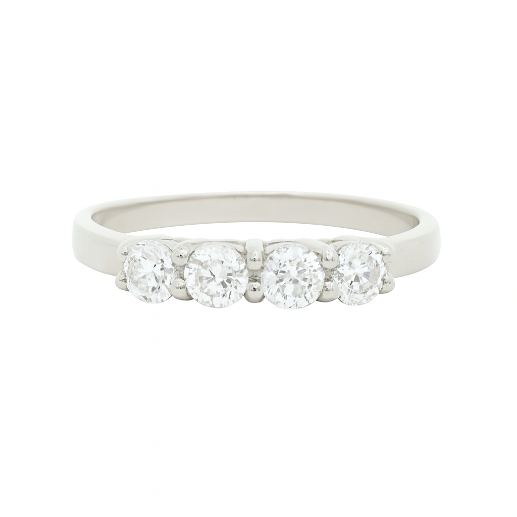 No Reserve 925 Sterling Silver 1.44 Ct Cubic Zirconia Ring 6.5 US Ring Size