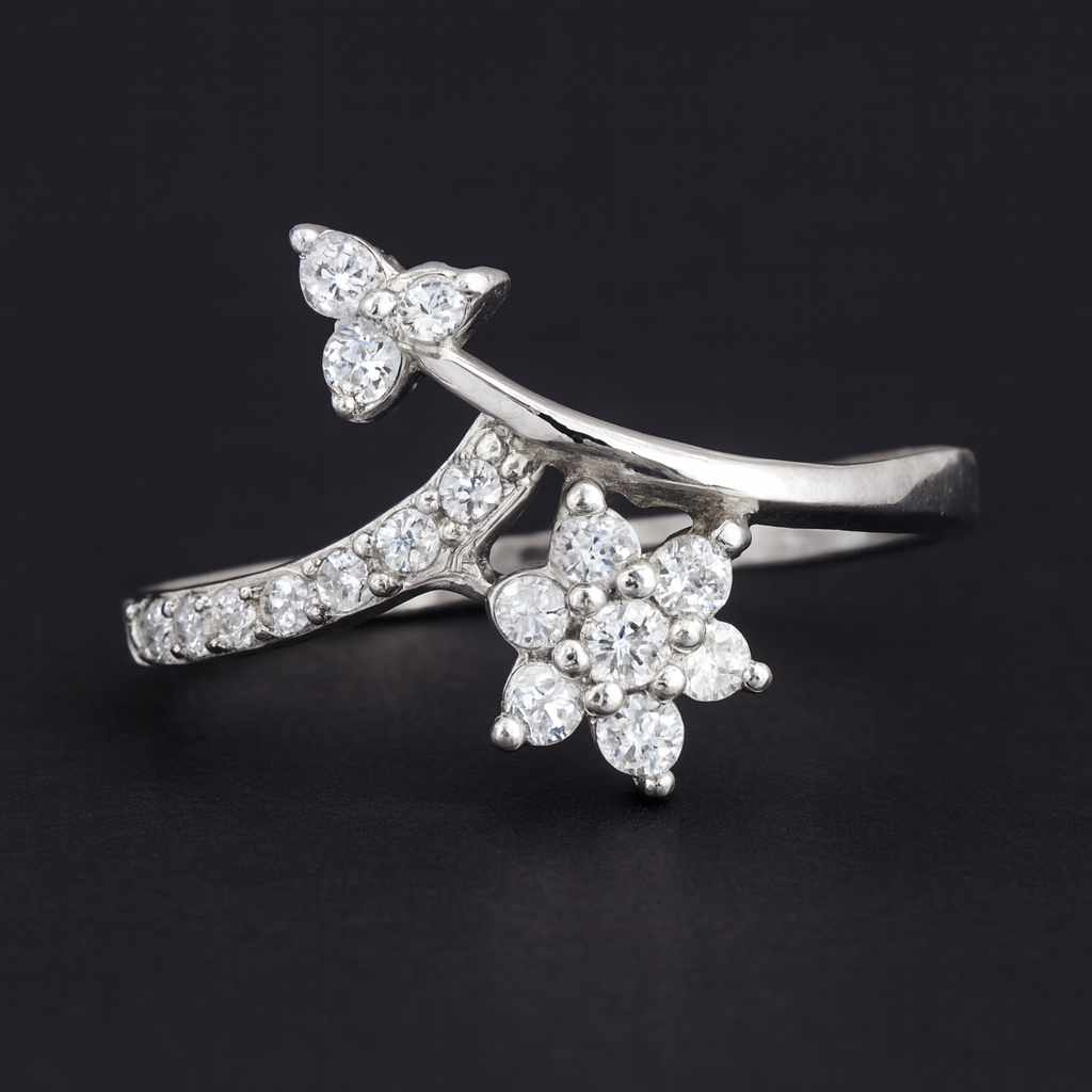 No Reserve 925 Sterling Silver 1.78 Ct Cubic Zirconia Ring 7 US Ring Size