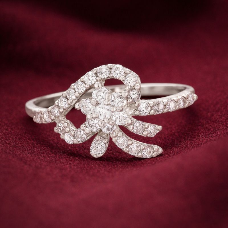 No Reserve 925 Sterling Silver 1.89 Ct Cubic Zirconia Ring 6.5 US Ring Size