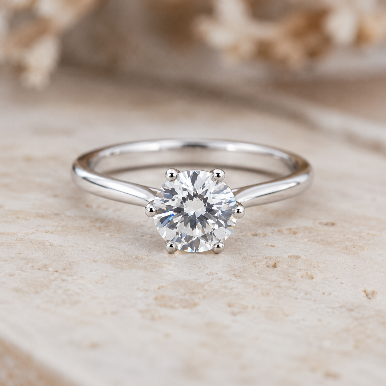 No Reserve 925 Sterling Silver 2.09 Ct Cubic Zirconia Ring 7 US Ring Size