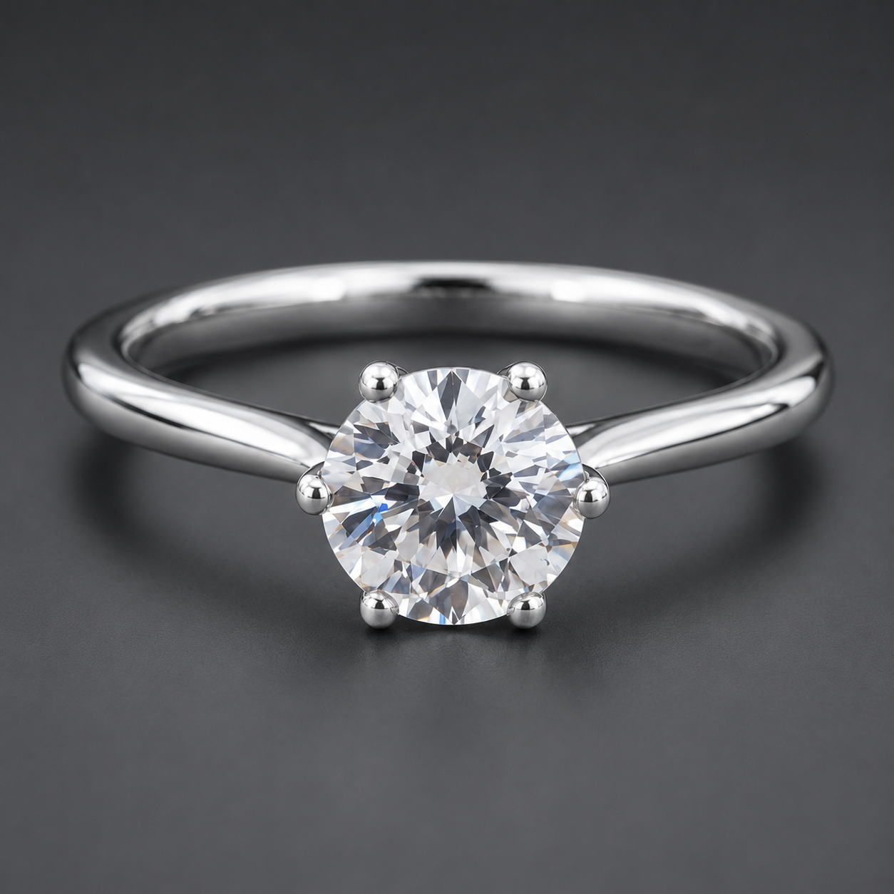 No Reserve 925 Sterling Silver 2.09 Ct Cubic Zirconia Ring 7 US Ring Size