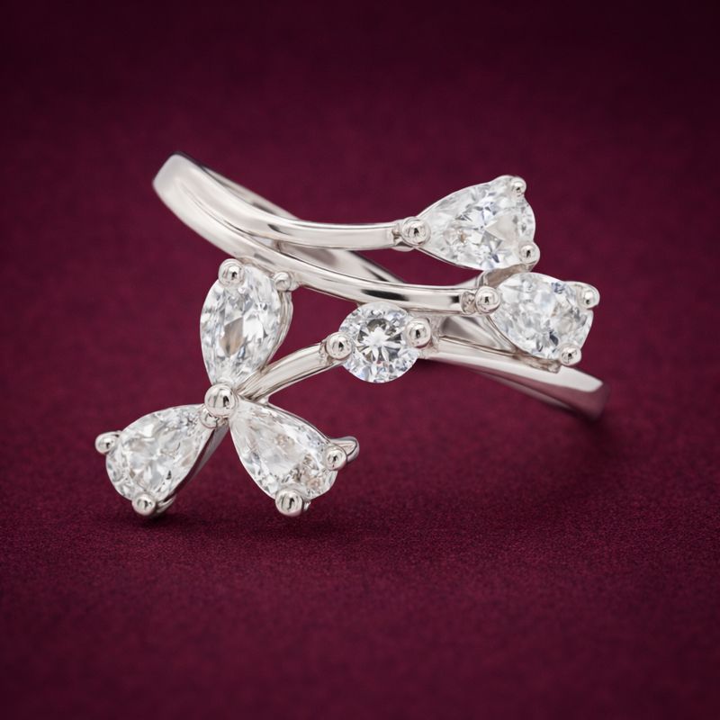 No Reserve 925 Sterling Silver 3.25 Ct Cubic Zirconia Ring 9 US Ring Size