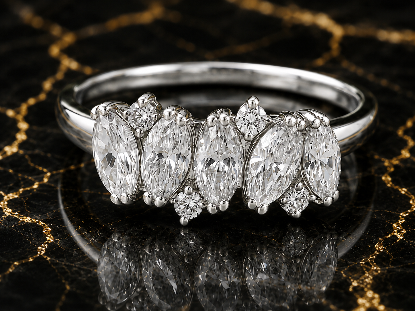 No Reserve 925 Sterling Silver 3.35 Ct Cubic Zirconia Ring 7 US Ring Size