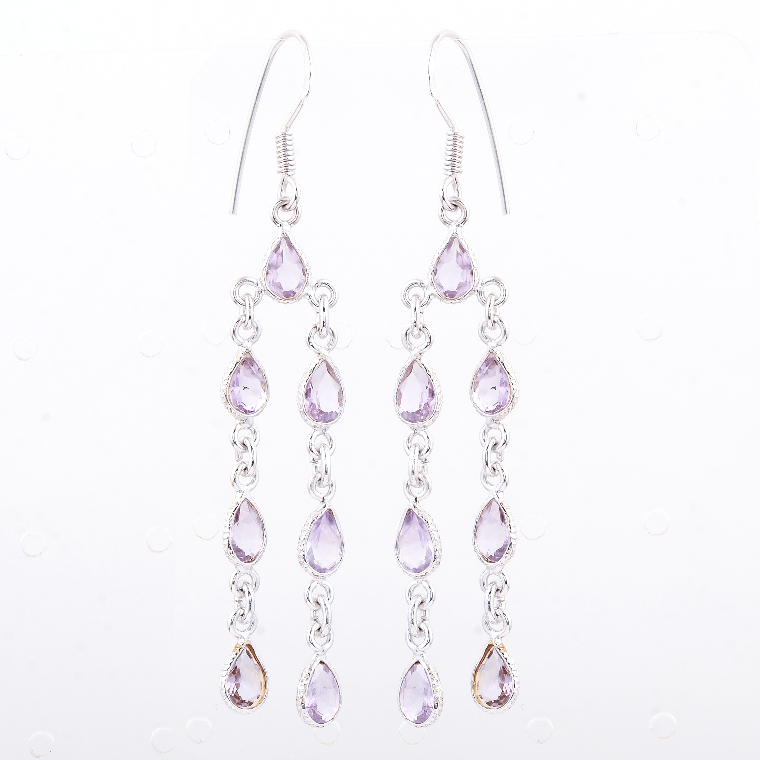 NO RESERVE 9.55 Ct Amethyst 925 Sterling Silver Earrings