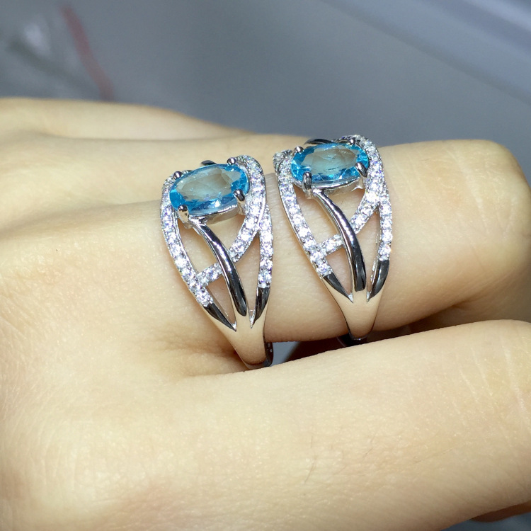 NO RESERVE Blue Topaz 925 Sterling Silver Ring | Property Room