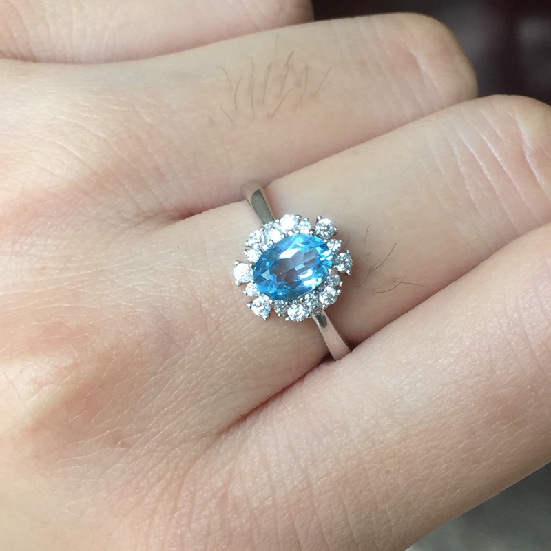 NO RESERVE Blue Topaz 925 Sterling Silver Ring