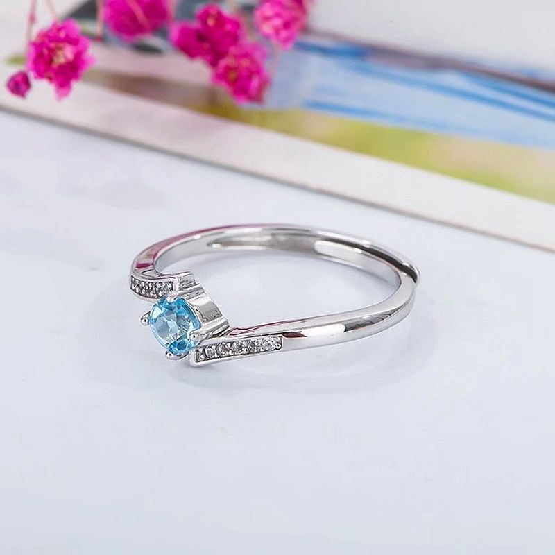 NO RESERVE Blue Topaz 925 Sterling Silver Ring