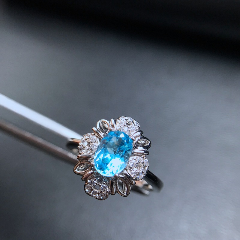 NO RESERVE Blue Topaz 925 Sterling Silver Ring
