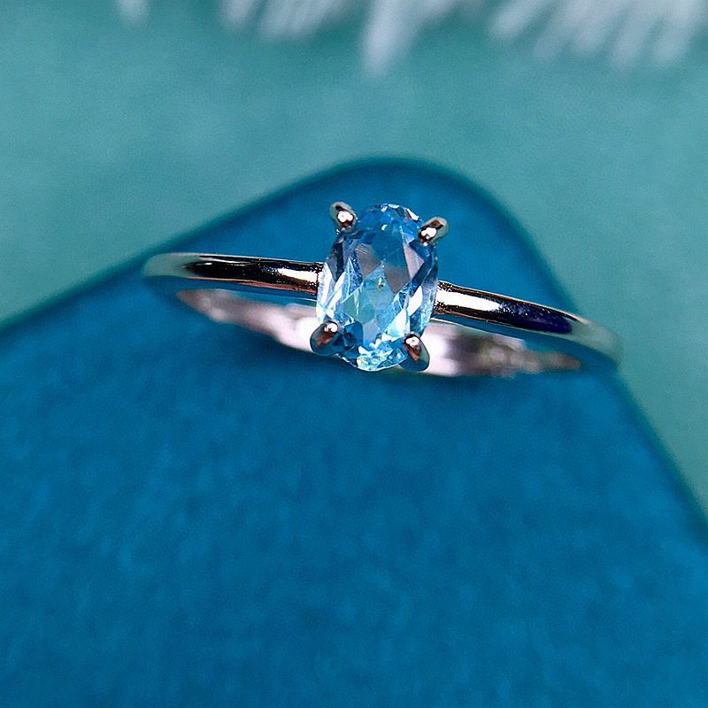 NO RESERVE Blue Topaz 925 Sterling Silver Ring