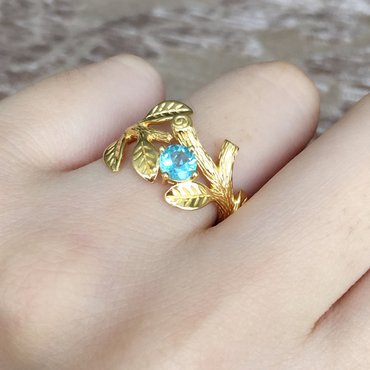 NO RESERVE Blue Topaz 925 Sterling Silver Ring