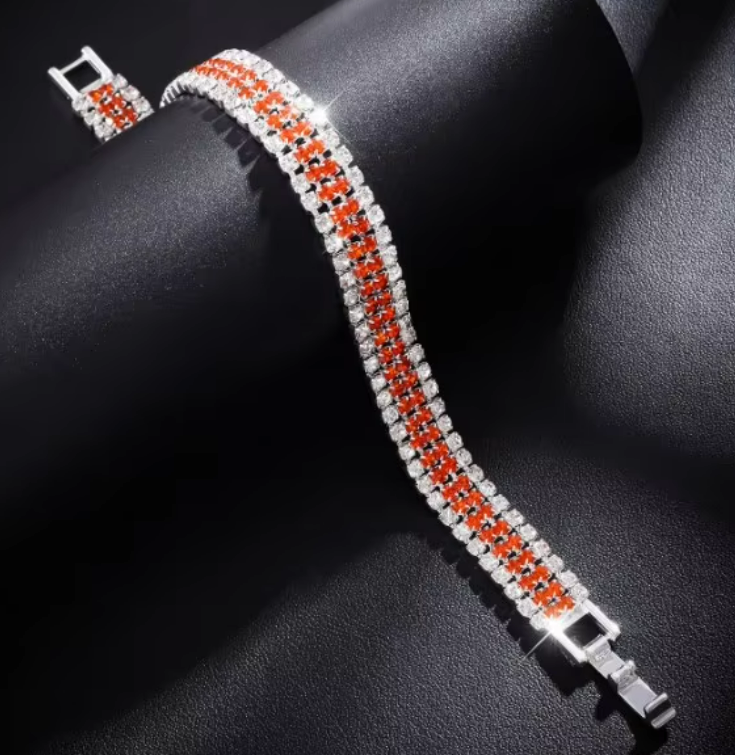 NO RESERVE Cubic Zirconia Gold Plated Brass Bracelet